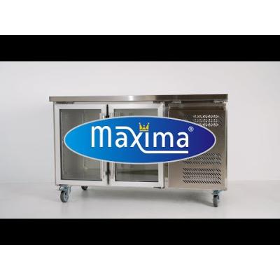 Maxima Pultový CHLADÍCÍ STŮL - 136 cm - 2 skleněné dveře |  09400401